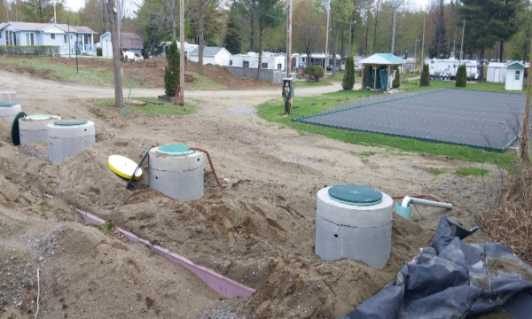 Installation du système de traitement des eaux usées